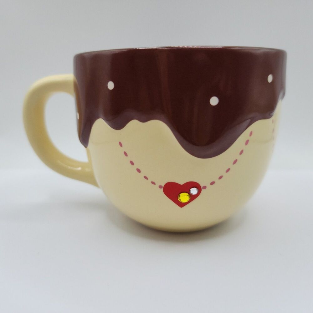 RARE Starbucks Japan 2010 Chocolate Melt Red Heart Crystal Coffee Mug Cup